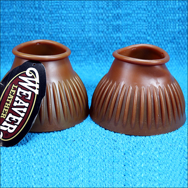 Weaver Medium Natural Gum Rubber Horse Leg Bell Boots Western Tack