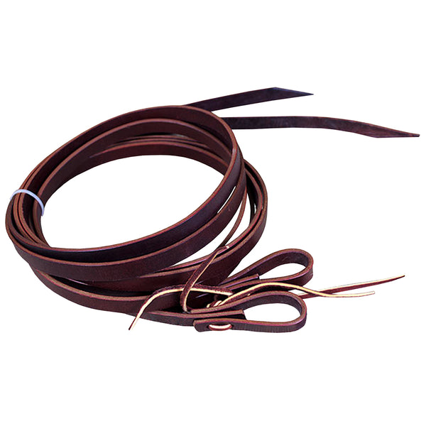8Ft Burgundy Latigo Leather Split Reins Water Loops Tie Ends Horse Tack - Uhorse
