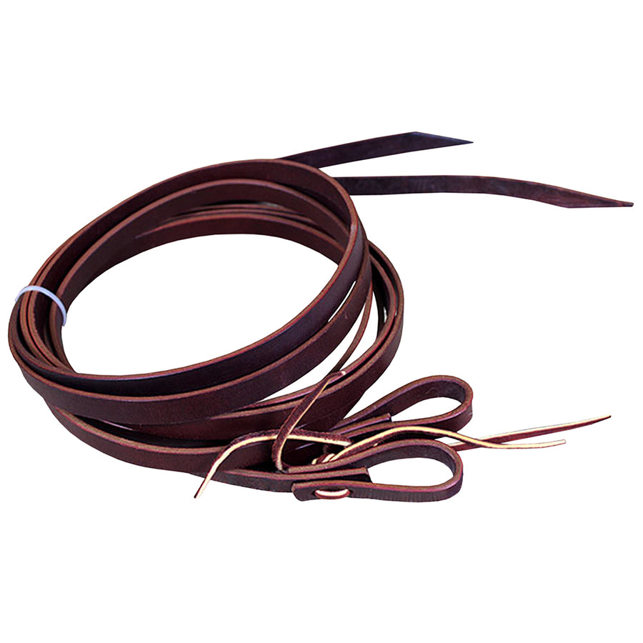 8Ft Burgundy Latigo Leather Split Reins Water Loops Tie Ends Horse Tack - Uhorse