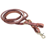 Weaver Russet Harness Leather Round Roper And Contest Horse Rein Tack Western
