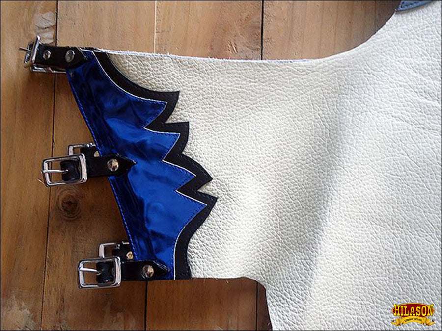 HILASON Pro Rodeo Bronc Bull-Riding Show Genuine Leather Chaps | Bull Riding for Men and Women Western Unisex