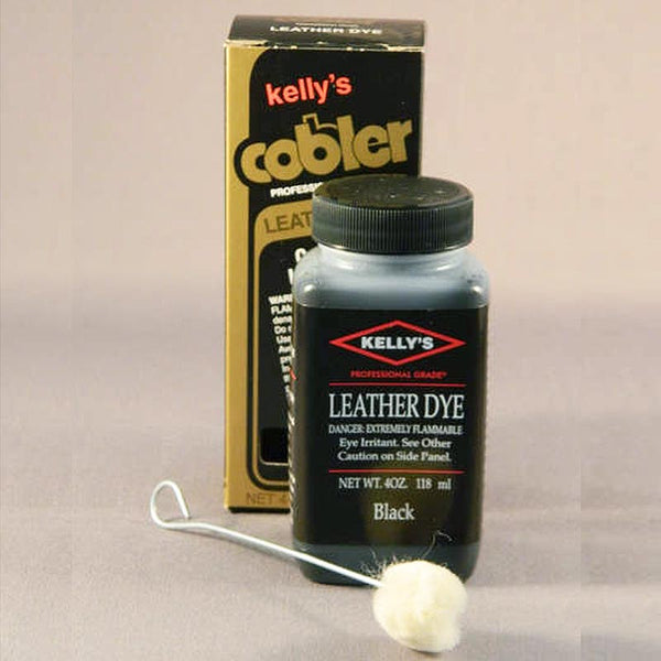Black leather dye with applicator brush - Uhorse