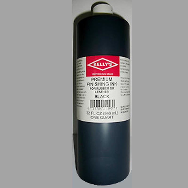 Black leather finishing ink, one quart bottle - Uhorse