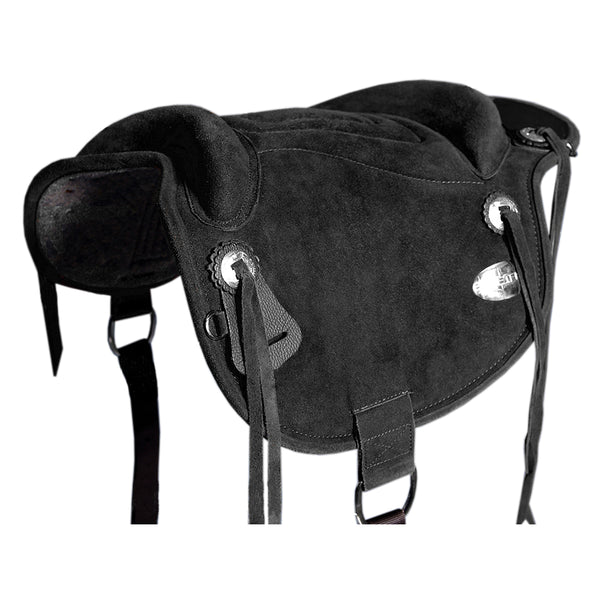 Sp201F- Western Baretek Bareback Pad Horsemanship Treeless Leather Black - Uhorse