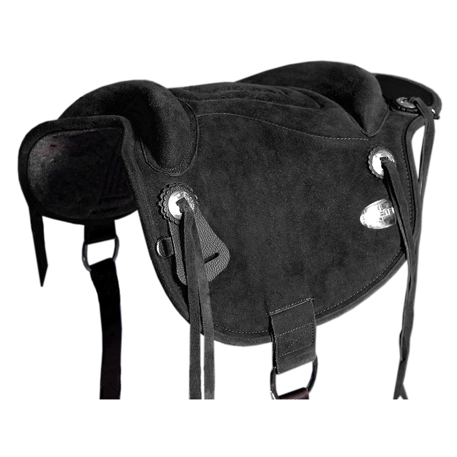 Sp201F- Western Baretek Bareback Pad Horsemanship Treeless Leather Black - Uhorse