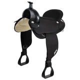 15 In Abetta Original Round Skirt Synthetic Western Horse Saddle, Black