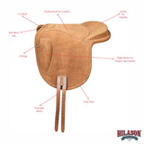 Sp101-F Baretek English Leather Bareback Horse Saddle Pad Trail Riding