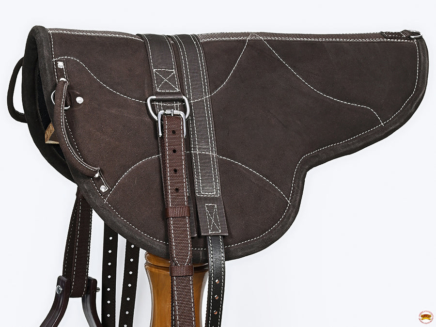 HILASON Natural Horsemanship Leather Bareback English Treeless Saddle Pad | Western Pads Baretek Riding for Horses
