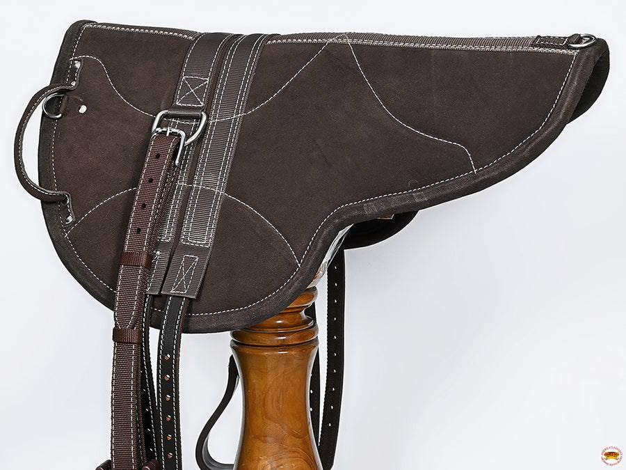 HILASON Natural Horsemanship Leather Bareback English Treeless Saddle Pad | Western Pads Baretek Riding for Horses