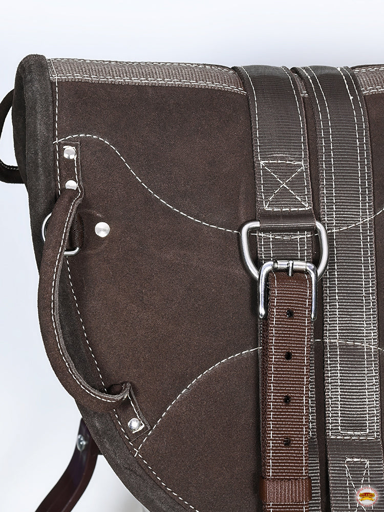 HILASON Natural Horsemanship Leather Bareback English Treeless Saddle Pad | Western Pads Baretek Riding for Horses