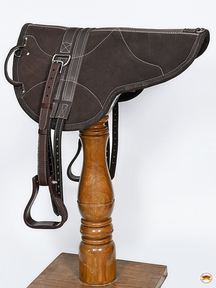 HILASON Natural Horsemanship Leather Bareback English Treeless Saddle Pad | Western Pads Baretek Riding for Horses