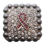Set Of 16 Western Screw Back Concho Crystals Breast Cancer Bling Cowgirl - Uhorse