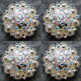 HILASON Western Screw Back Concho Crystals Round Saddle Cowgirl Ab Stone Color | Belt Slotted Conchos