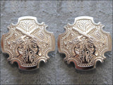 HILASON Screw Back Concho Cross Gun Shooting Bling Silver Saddle Finish Color | Bridle Conchos Slotted