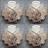 Western Screw Back Concho 1 Cross Gun Shooting Bling Silver Saddle