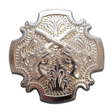 Set Of 4 Screw Back Concho Cross Gun Shooting Bling Silver Saddle Hilason - Hilason