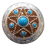 Western Screw Back Conchoturquoise Star Antique Round Bling Headstall - Uhorse