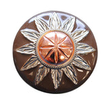HILASON Tone Finishing Round Conchos Copper Dome Silver And Brown | Western Concho Belt | Slotted Conchos