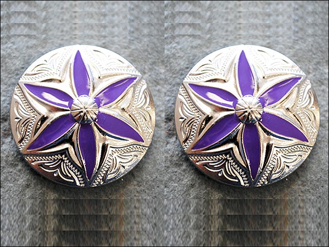 HILASON Screw Back Concho Round Floral Purple Inlay Bling Saddle | Bridle Conchos Western Belt Slotted