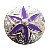 HILASON Screw Back Concho Round Floral Purple Inlay Bling Saddle | Bridle Conchos | Western Concho Belt | Slotted Conchos