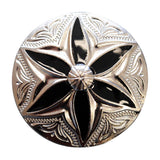 Set Of 16 Western Screw Back Concho Round Floral Inlay Bling Saddle - Hilason