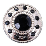 Set Of 2 Western Screw Back Concho Black Crystal Wheel Bling Cowgirl - Hilason
