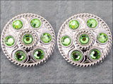 Western Screw Back Concho1 Green Crystal Wheel Bling Headstall Cowgirl