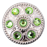 W. Screw Back Concho1 Green Crystal Wheel Bling Headstall Cowgirl – by Hilason – Cowboy and equestrian accessories