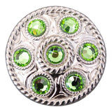 Set Of 4 Western Screw Back Concho Green Crystal Wheel Bling Cowgirl - Uhorse