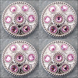 Western Screw Back Concho 1 Pink Crystal Wheel Bling Headstall Cowgirl