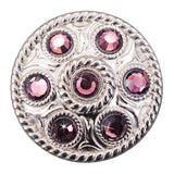 Set Of 2 Western Screw Back Concho Purple Crystal Wheel Bling Cowgirl - Uhorse