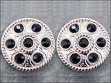 HILASON Western Screw Back Concho1 Black Crystal Wheel Bling Headstall Cowgirl | Concho Belt Slotted Conchos