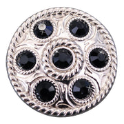 HILASON Western Screw Back Concho1 Black Crystal Wheel Bling Headstall Cowgirl | Concho Belt Slotted Conchos