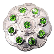 HILASON Western Screw Back Concho Green Crystal Floral Bling Cowgirl Color | Bridle Conchos Slotted
