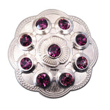 Set Of 2 W. Screw Back Concho Purple Crystal Floral Bling Cowgirl – by Hilason – Cowboy and equestrian accessories