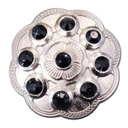 HILASON Western Screw Back Concho1 Black Crystal Floral Bling Headstall Cowgirl 1.5 inch | Concho Slotted Conchos