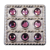 Set Of 4 W. Screw Back Concho Purple Crystal Square Bling Cowgirl – by Hilason – Cowboy and equestrian accessories