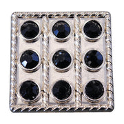 HILASON Western Screw Back Concho Black Crystal Square Bling Cowgirl Color | Bridle Conchos Slotted