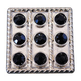 Set Of 4 Western Screw Back Concho Black Crystal Square Bling Cowgirl - Hilason