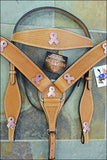 HILASON Western Horse Headstall Breast Collar Set Genuine American Leather Basket Weave Tan