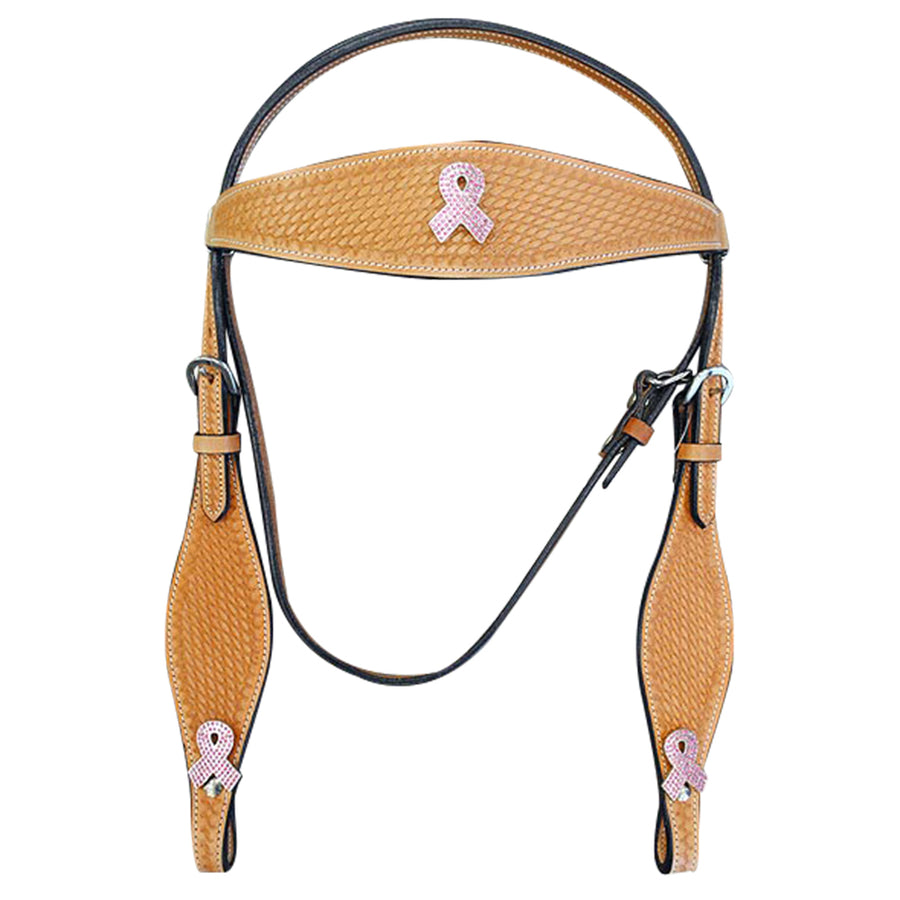 HILASON Western Horse Headstall Genuine American Leather Basket Weave Tan - Uhorse