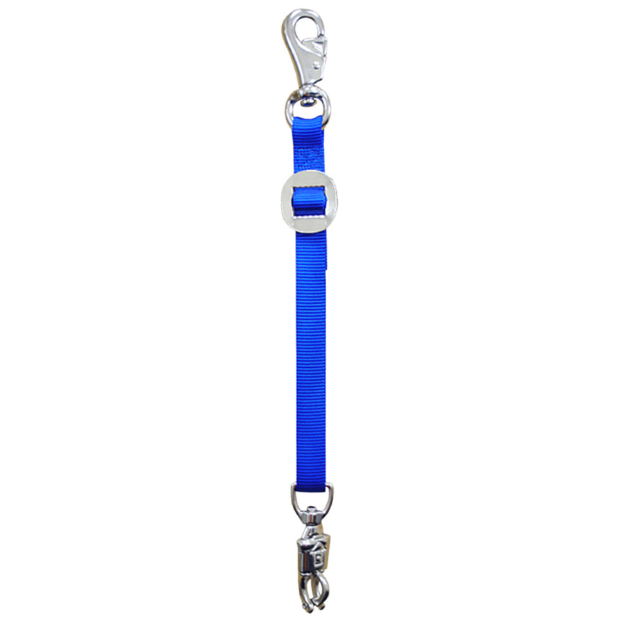 Blue Nylon Tack Horse Trailer Tie Nickel Plated Hardware - Uhorse