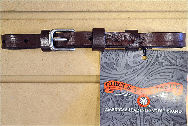 Walnut 1/2 In. Leather H. Tk. Curb Strap By Circle Y by Hilason – Cowboy and equestrian accessories