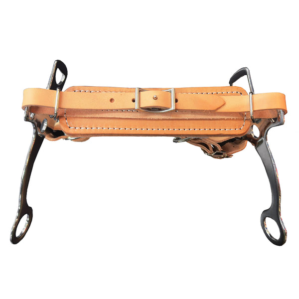Hilason Adjustable Fleece Lined Leather Noseband Hackamore Bit With by Hilason – Cowboy and equestrian accessories