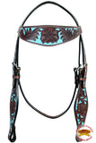 HILASON Western Horse Headstall Breast Collar Set Tack Genuine American Leather