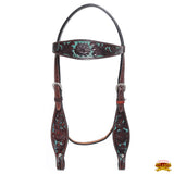 HILASON Western Horse Headstall Breast Collar Set Tack Genuine American Leather
