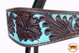 Western Horse Headstall & Breast Collar Tack American Leather Dark Brown Hilason