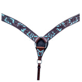 Western Horse Headstall & Breast Collar Tack American Leather Dark Brown Hilason