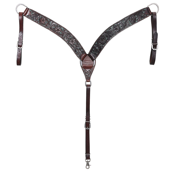 Western Horse Headstall and Breast Collar Tack American Leather Dark Brown Hilason - Uhorse