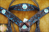 Hilason Western Horse Headstall Breast Collar Set Concho American Leather